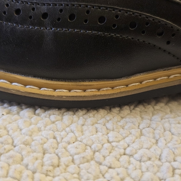 Bruno Marc Black Leather Brogue Ankle Boots Size 6.5 - Picture 7 of 7